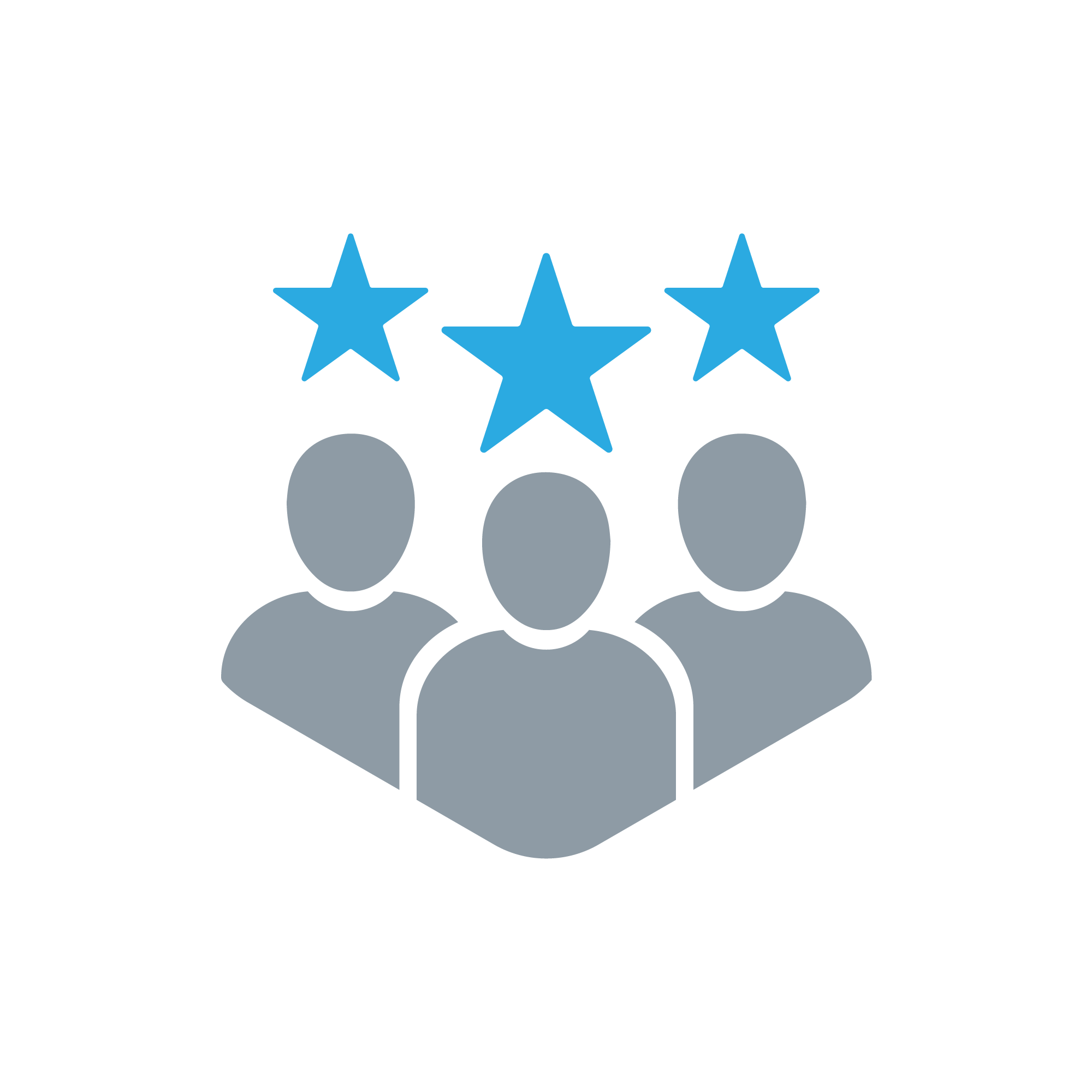  service icon - customers with stars above their heads